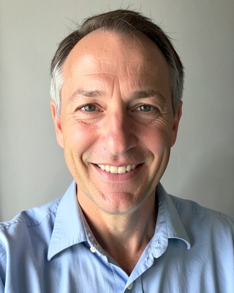 Before: a natural selfie of an AI-generated man